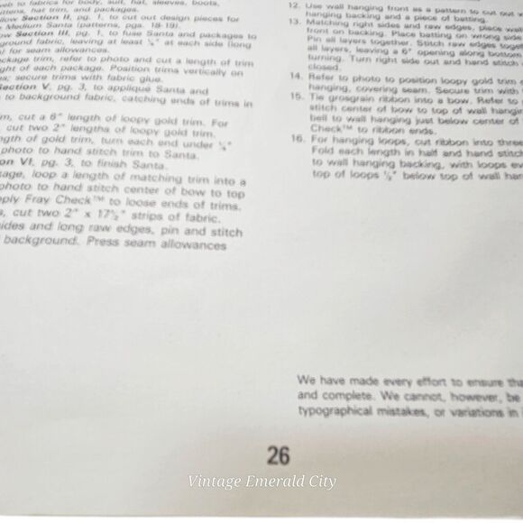 Applique Santas Galore Fabric Pattern Book Jean Wells Christmas Holiday Crafts - Picture 5 of 7